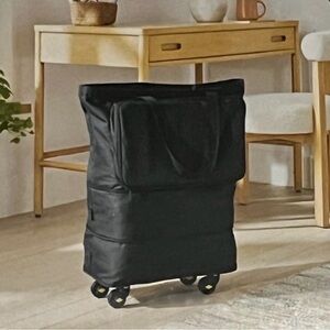 Black Travel Rolling Garment Bag - Compact Carry